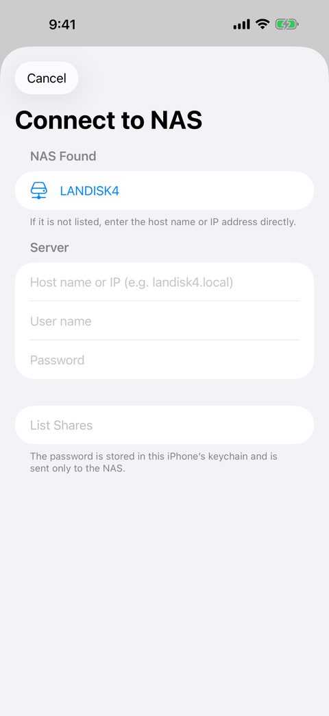 Connect to NAS